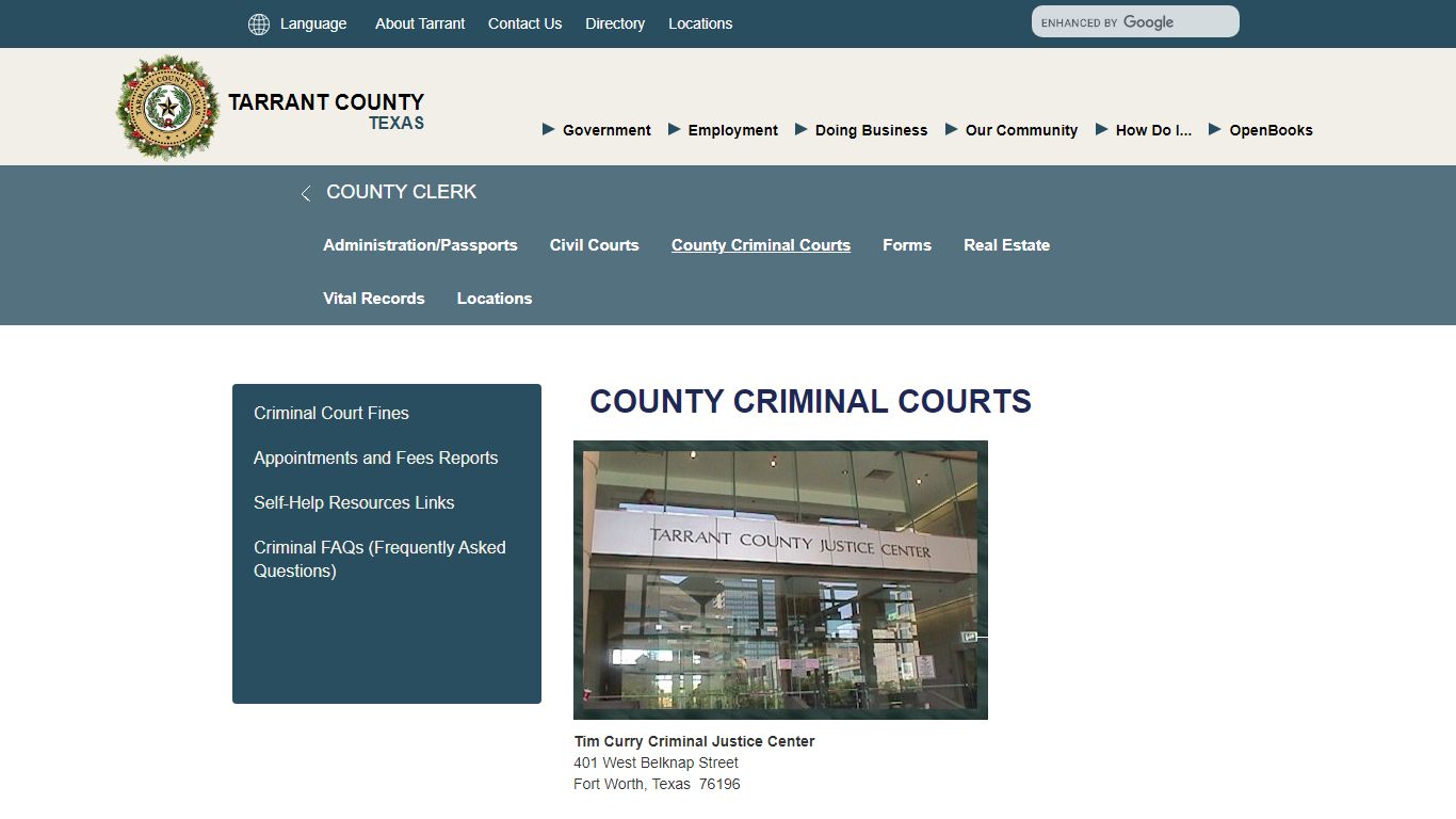 Criminal Courts - Tarrant County